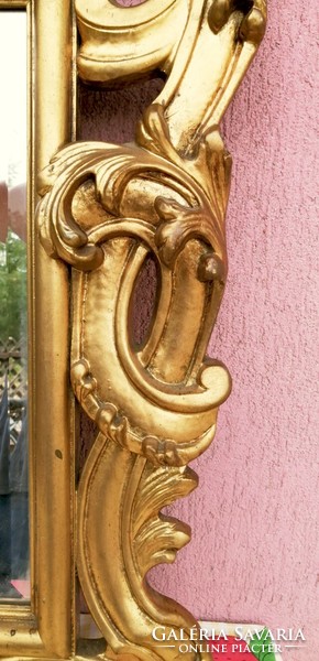 Barokk stílusú Florentin keretes robusztus tükör, egyedi korabeli darab