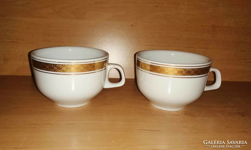 Alföldi porcelán, arany szegélyes teás, kávés csésze párban - átmérő 9,5 cm (31/d)