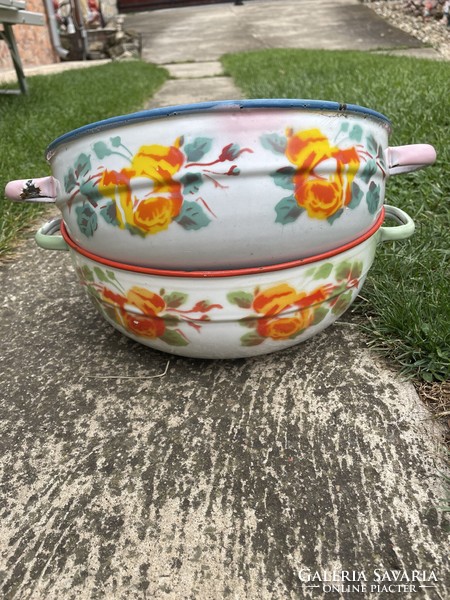 Lampart rose flower bowl peasant bowl nostalgia piece, rustic decoration