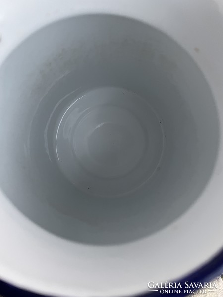 White Bonyhád enamelled enameled milk jug jug nostalgia piece of peasant decoration