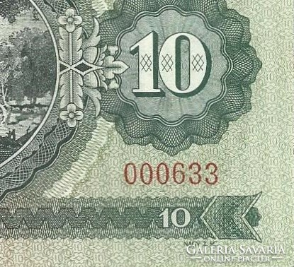 10 forint 1960 alacsony sorszám 000633 Gyönyörű Ritka