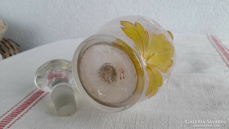 Blown glass, enamel-painted antique spout, carafe