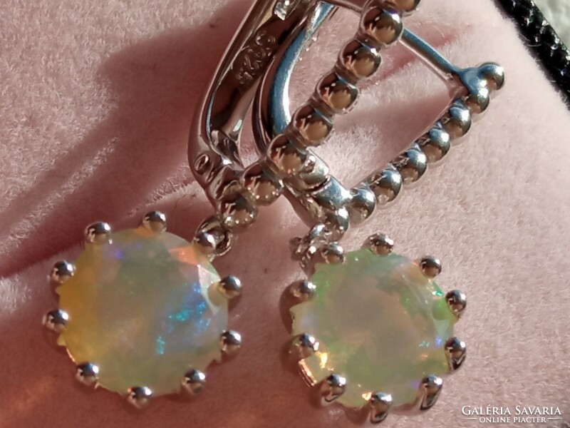 Ethiopian fire opal 925 silver earrings