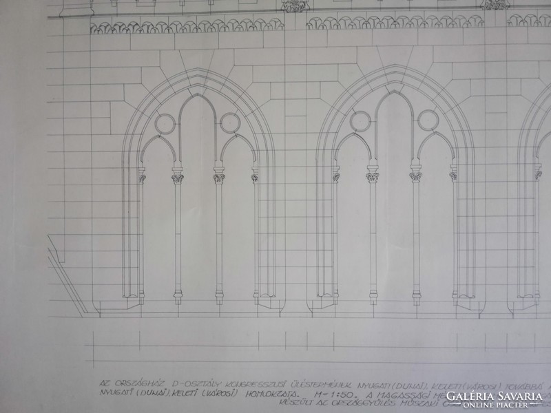 Facade plan of the Chamber of Deputies of the State House. 1969 -Exact description at the bottom of the blueprint-