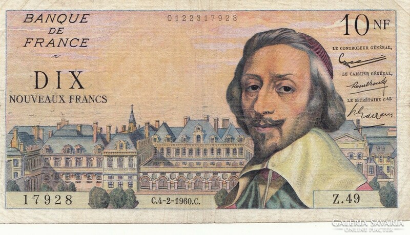 Francia 10 francs 1960 . Posta van , olvass !