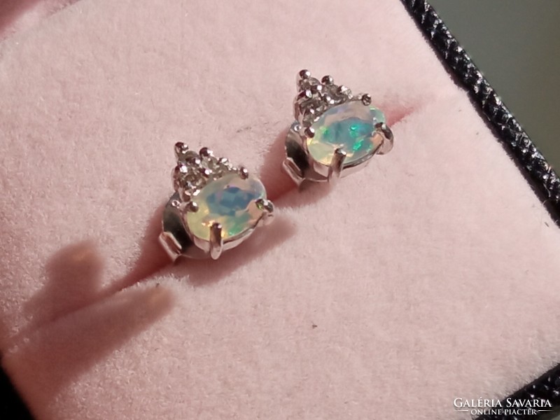 Ethiopian fire opal 925 silver earrings