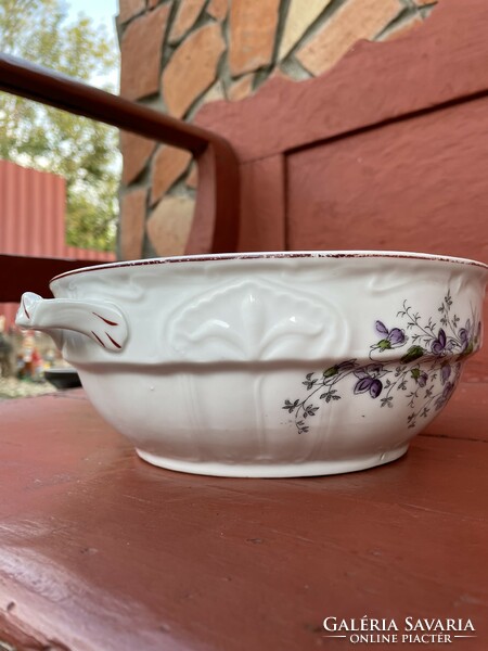 2 Eared eared lily violet patty bowl Soup bowl Peasant bowl, Nostalgia piece Peasant comatose