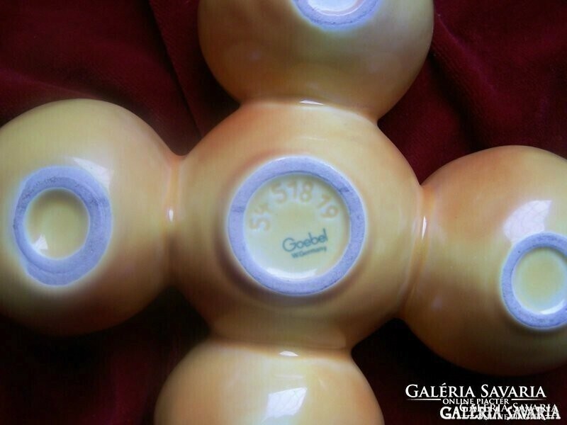 Special goebel candle holder forming yellow apples.