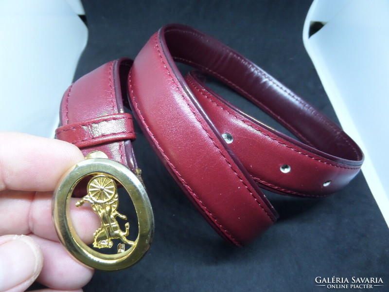Legitimate beautiful equestrian / cogwheel (original) women's leather belt length: 82 cm, width: 2 cm buckle: 3.7 x 3 cm