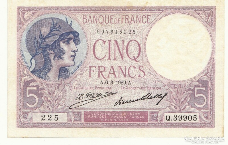 French 5 francs 1929. There is mail, read it!