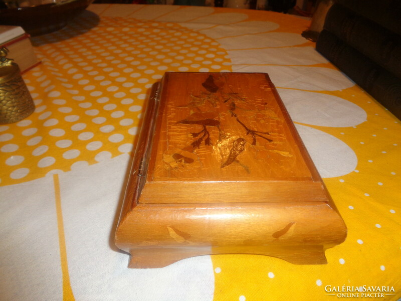 Card holder, wooden box, inlaid, 14 x 20 x 7 cm