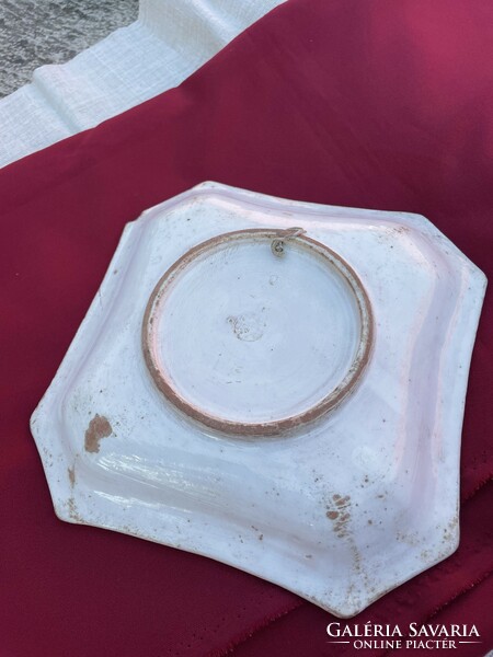 Gyönyörű régi Apátfalva Apátfalvi kocka kínáló gyűjtői darab  tányér hagyaték