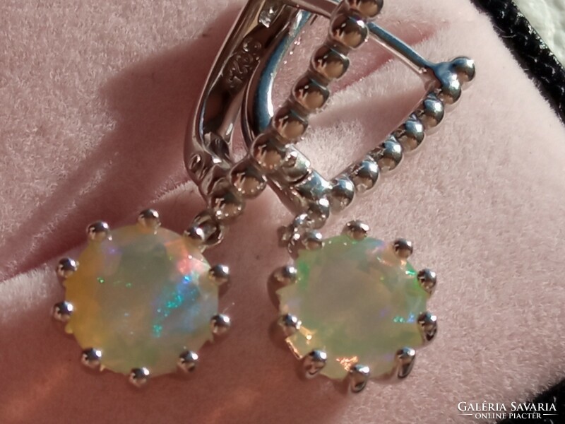 Ethiopian fire opal 925 silver earrings