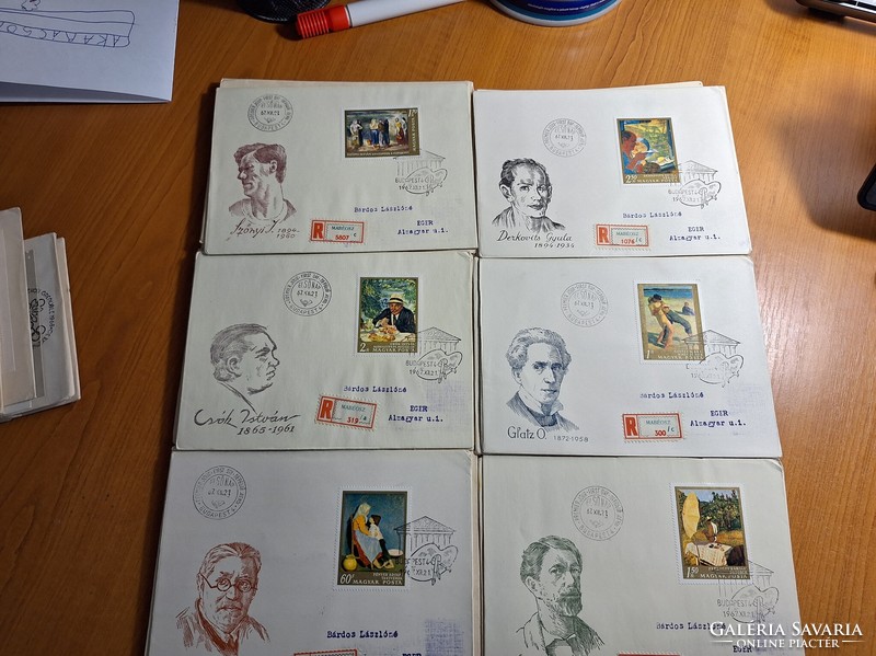 95 postcards with first day stamps, almost 200 stamps, from 67-68 and 69