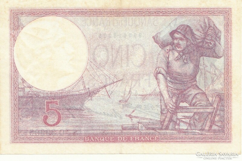 Francia 5 francs 1929 . Posta van , olvass !