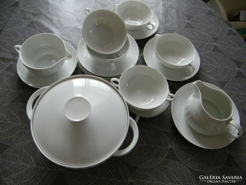 Thomas Lanzette porcelán krémleveses készlet (csésze,kiöntők, aljak, tál) 17 db