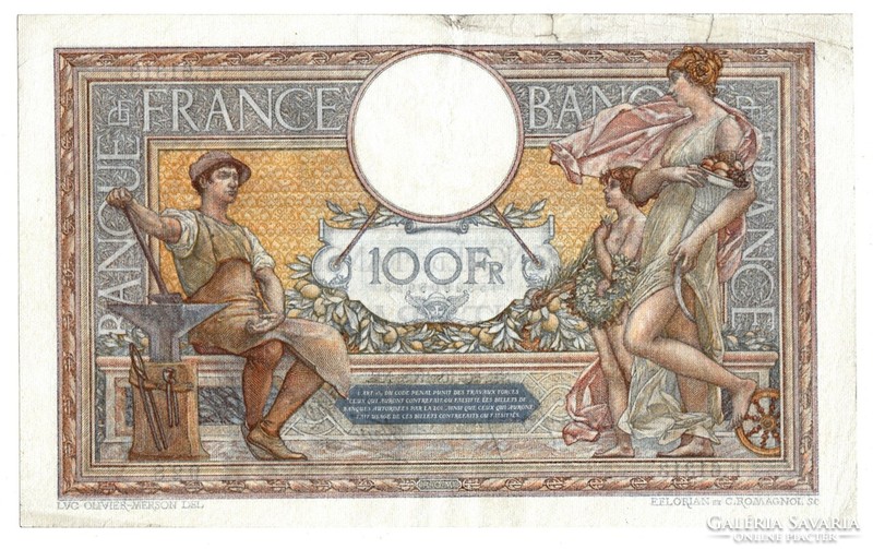 French 100 francs 1938 ne . There is mail, read it!
