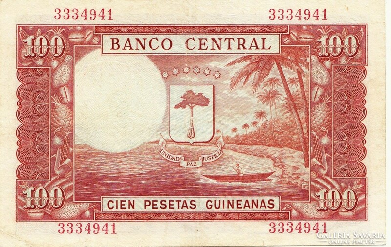 Guinea - santa isabel 100 pesetas 1969. There is mail, read it!