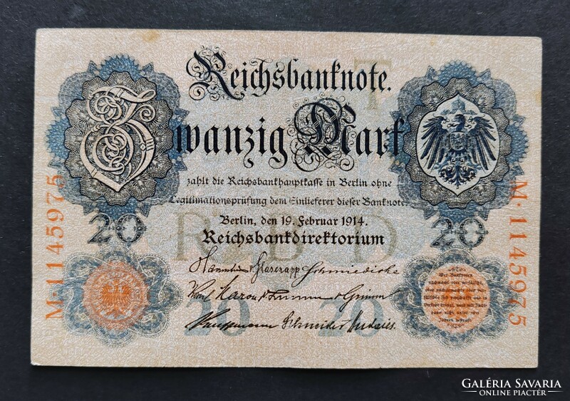 Germany 20 marks 1914, vf