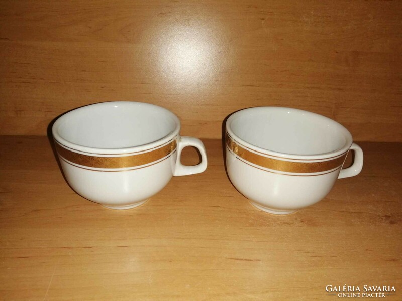 Alföldi porcelán, arany szegélyes teás, kávés csésze párban - átmérő 9,5 cm (31/d)