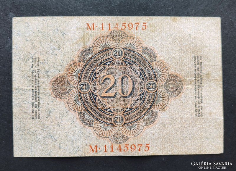 Germany 20 marks 1914, vf