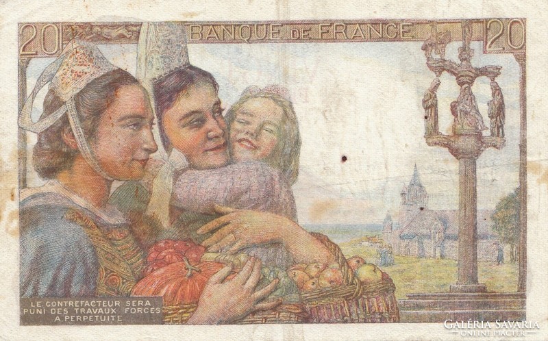 French 20 francs 1943 h. There is mail, read it!