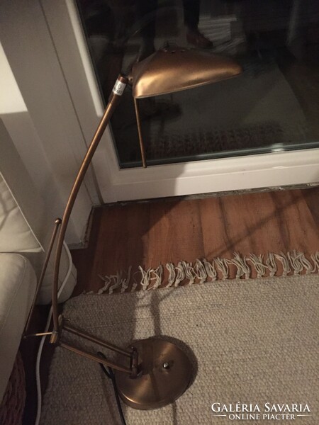 Bronz színű fém, állítható fényerejű, formatervezett íróasztali lámpa, német
