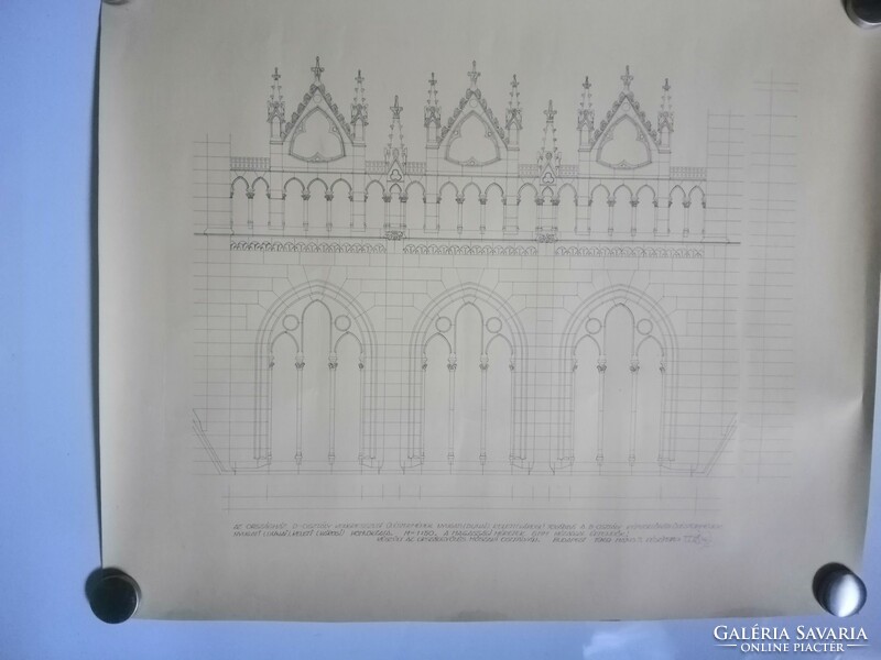 Facade plan of the Chamber of Deputies of the State House. 1969 -Exact description at the bottom of the blueprint-