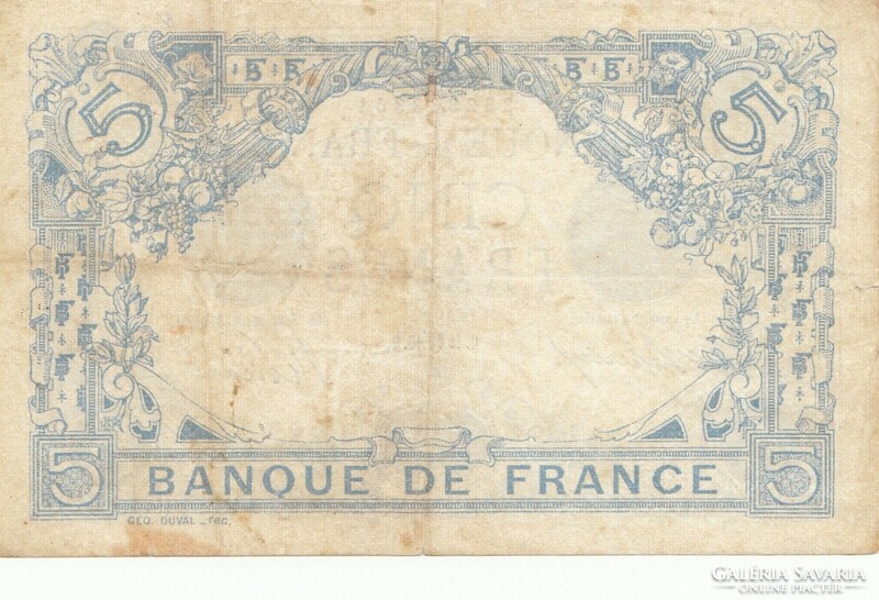 Francia 5 francs 1916 Q . Posta van , olvass !