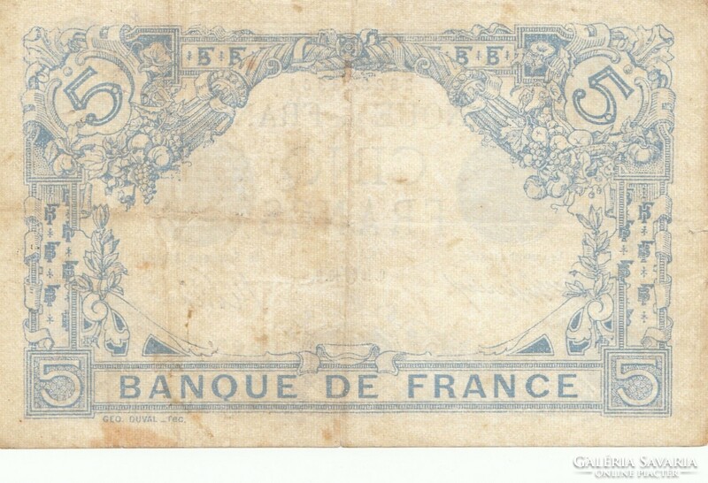 French 5 francs 1916 q . There is mail, read it!