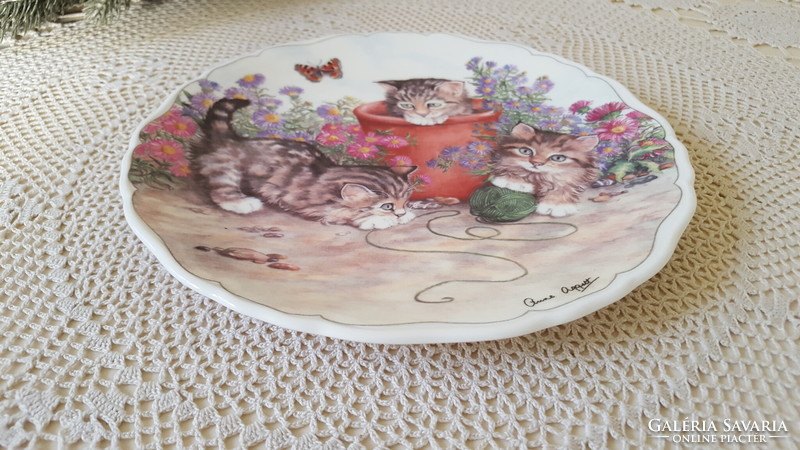 Angol Royal Albert cicás,pillangós porcelán tányér,dísztányér