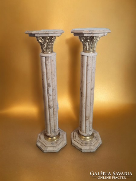 A774 Corinthian column marble pedestals in a pair