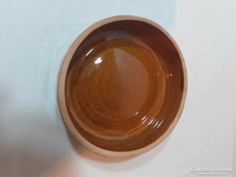 Retro ceramic ashtray or tray with brown white glaze