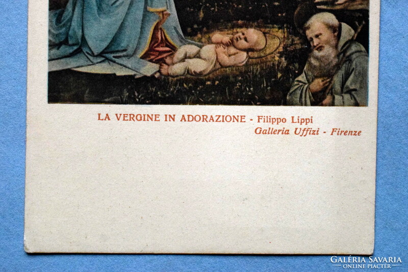 Antik Filippo Lippi  festmény képeslap - Szent Család