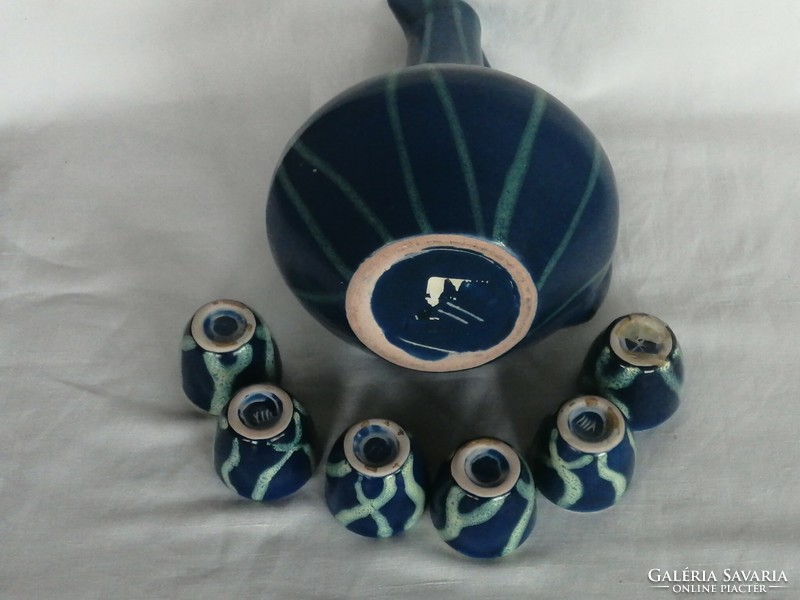 Retro tógej ceramic drinking set _ vase / pouring / pitcher and 6 cups