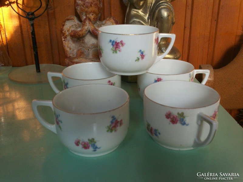 Antique epiag floral porcelain tea cups