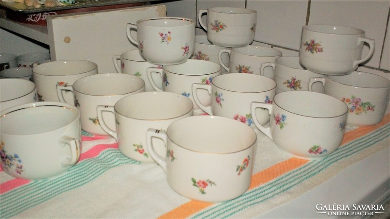 Antique epiag floral porcelain tea cups