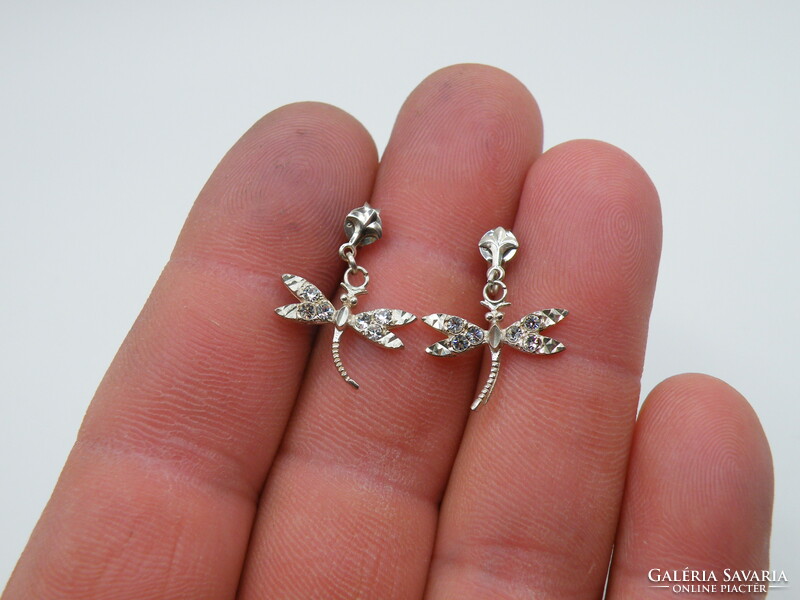 Uk0004 silver dragonfly earrings 925