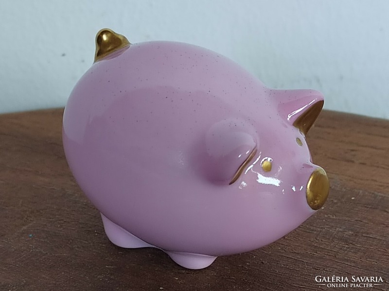 Holloháza porcelain lucky pig pig gold pink