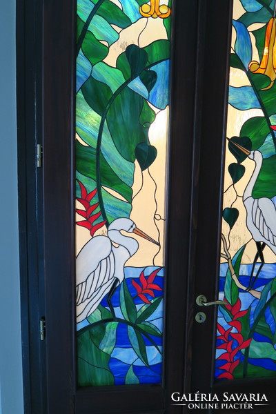Unique tiffany decorative glass for a double door or wall picture