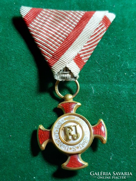 József Ferenc, gold cross of merit on the ribbon of the valor medal, in its original box