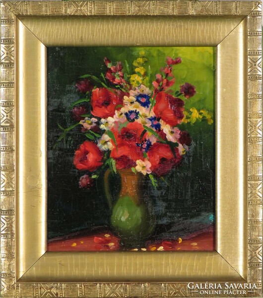 Hungarian artist: summer flowers in a vase