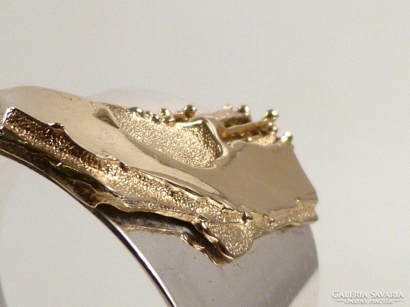 Grossé pforzheim silver bracelet with gold-plated element