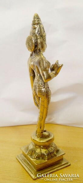 Hindu goddess Parvati small bronze statue from India. An exotic rarity