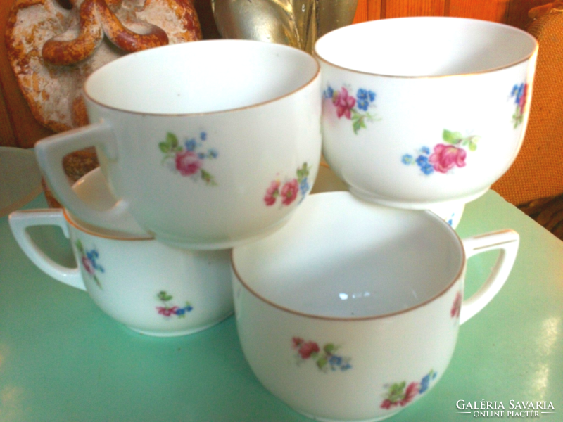 Antique epiag floral porcelain tea cups