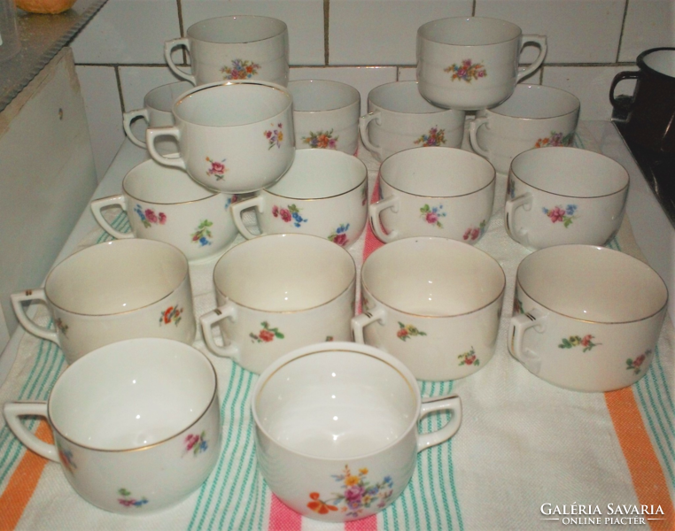 Antique epiag floral porcelain tea cups