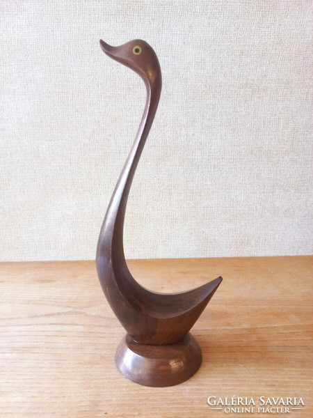 Retro Danish wooden duck sculpture