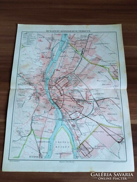 Budapest transport map, Budapest's local railways with a list, one page of Réva's great lexicon, 1911