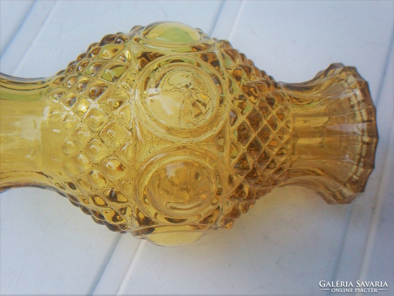 Amber glass vase, knobbed, beautiful and absolutely flawless