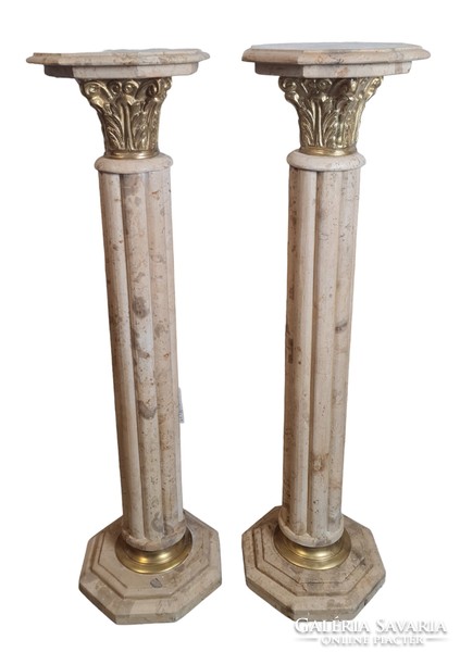 A774 Corinthian column marble pedestals in a pair
